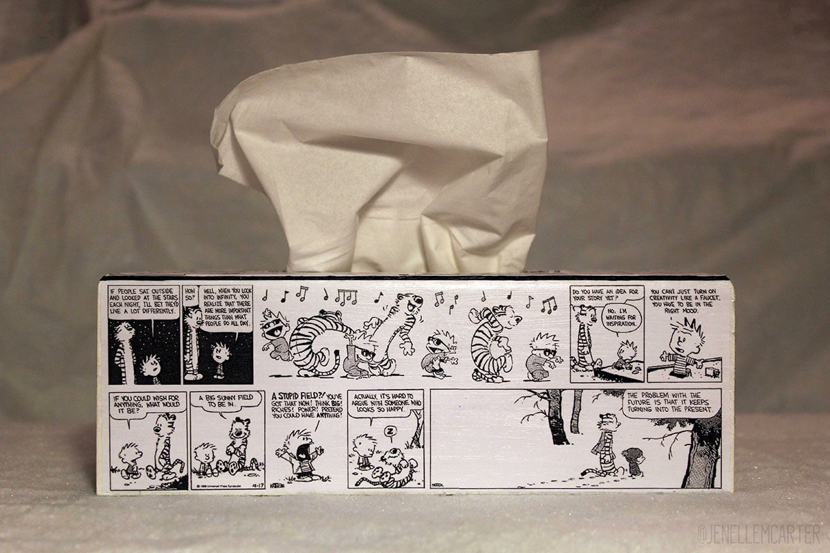 Calvin and Hobbes tissue box cover Calvin and Hobbes tissue box cover