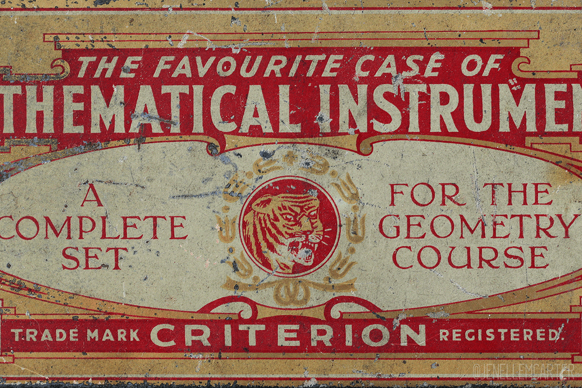 Criterion Math Kit Close Up A vintage Criterion math kit