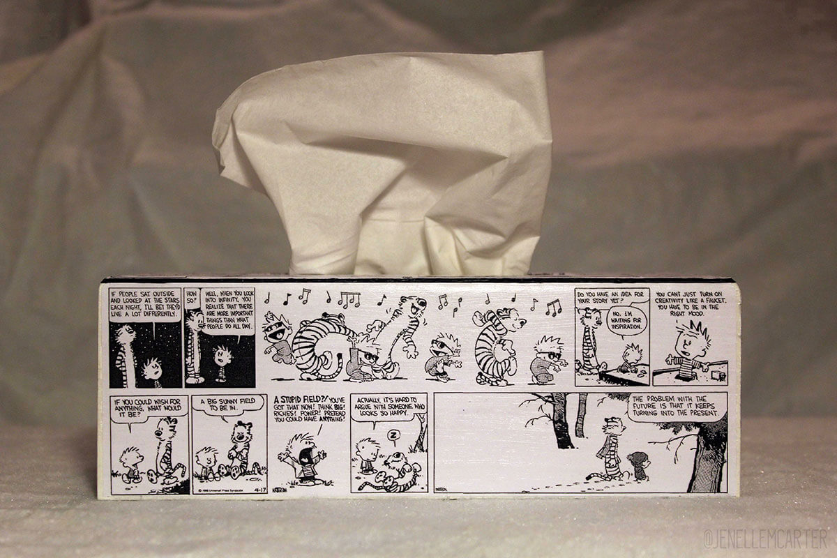 Calvin and Hobbes tissue box cover