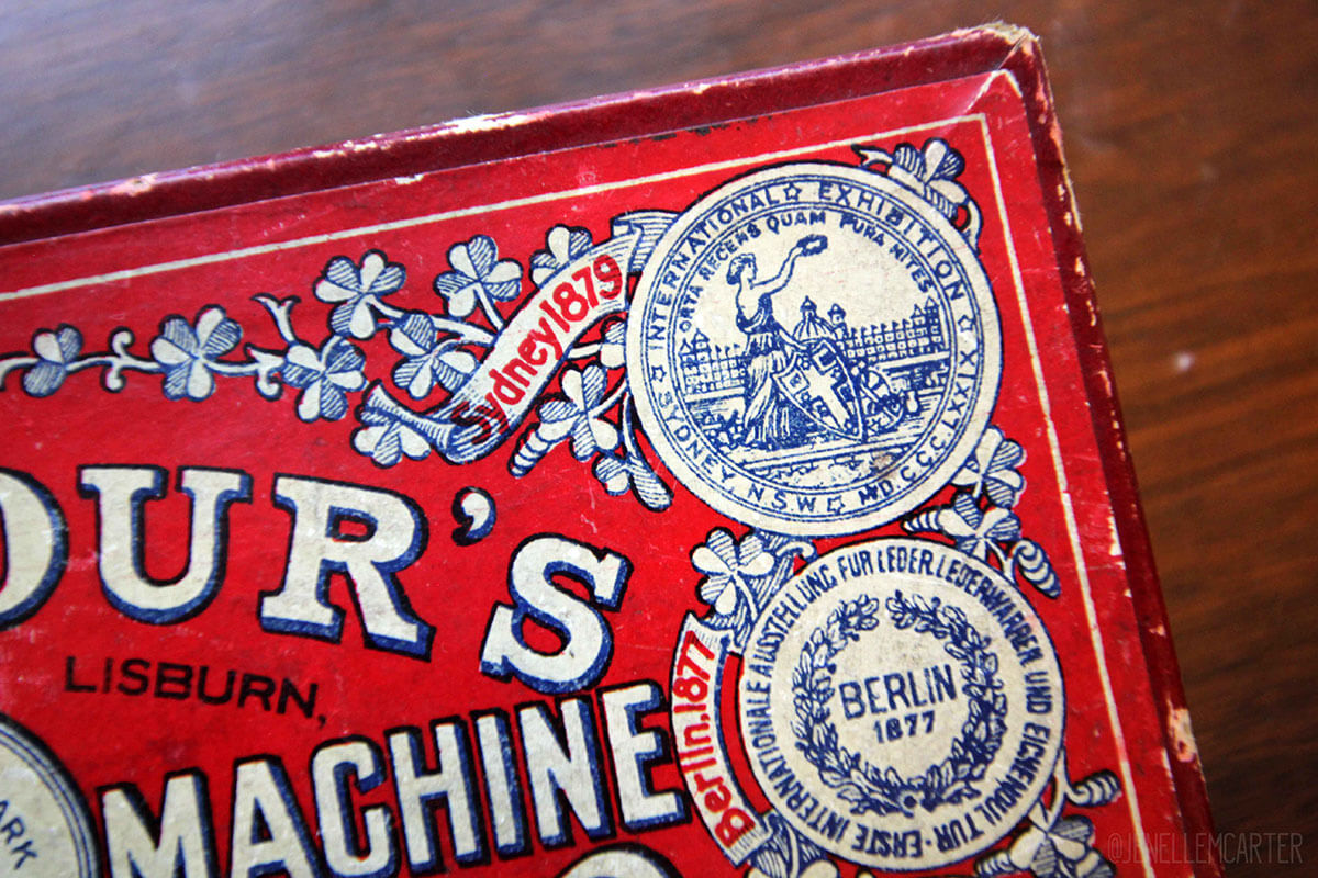 Barbour's Linen Thread Box Close Up