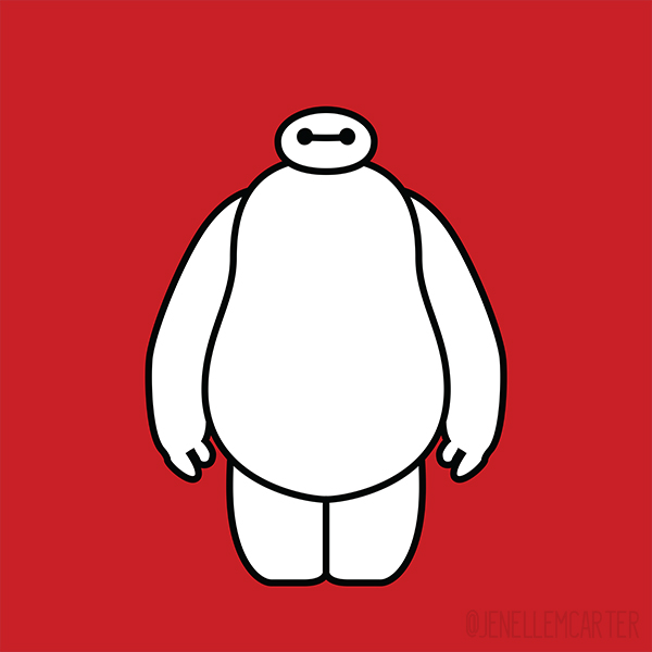 Baymax illustration from Disney's Big Hero 6 by Jenelle Carter